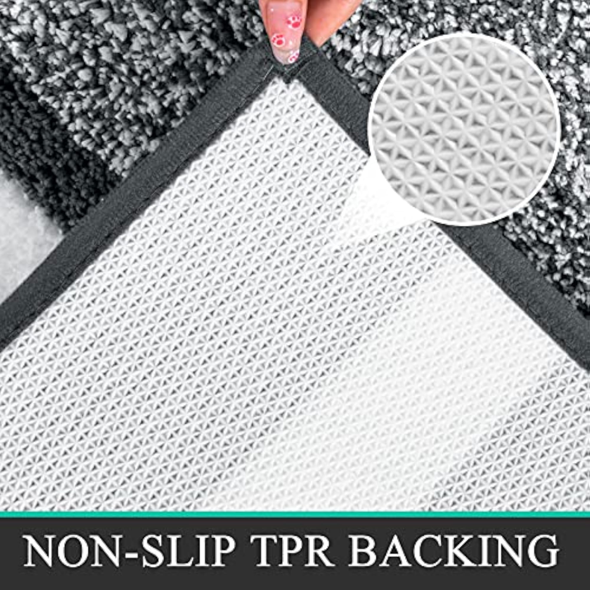 Soft 45 x 65 cm Bath Mats, Microfiber Fluffy Rug